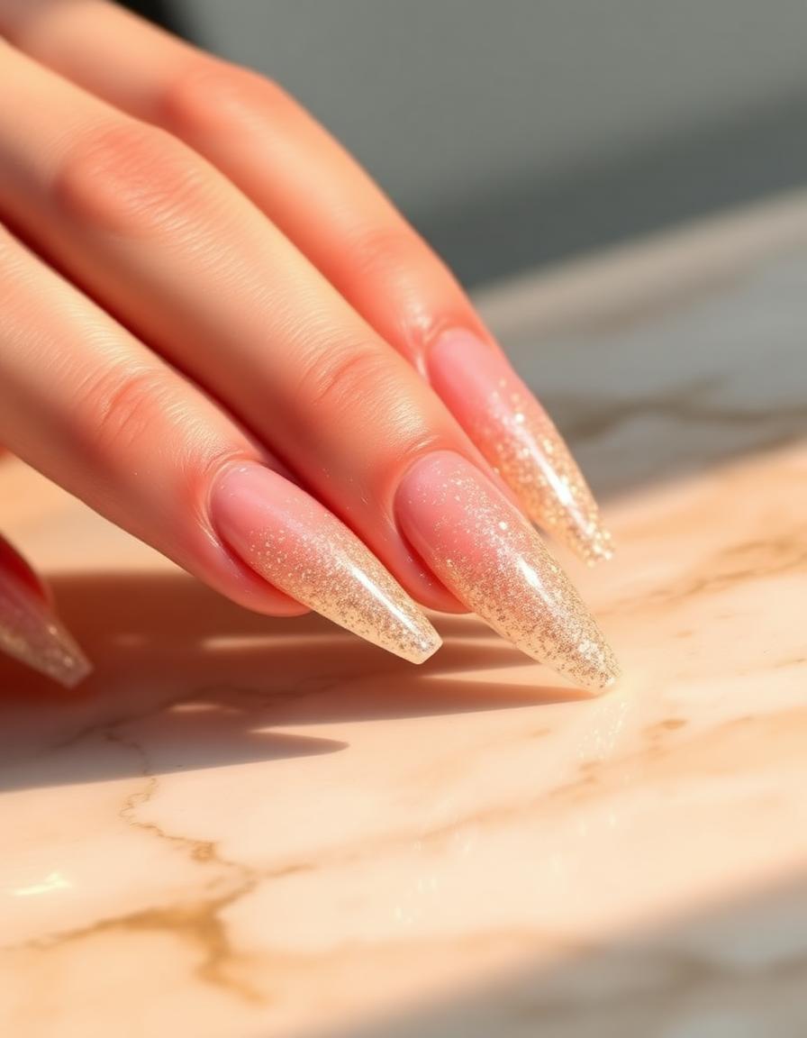 Nagų darbas - Champagne glitter